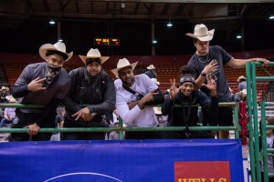 People posing for photo at the Rodeo Bowl