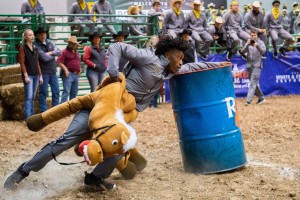 Men playing a game at the Rodeo Bowl